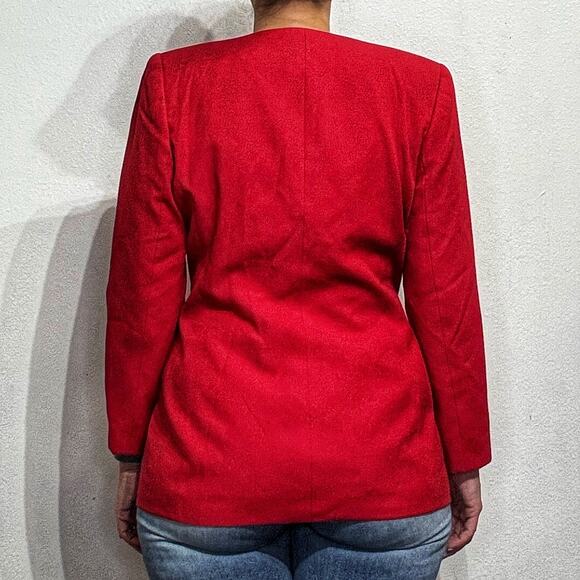Le Suit Petite Red Blazer Sz 10 P - Picture 9 of 11